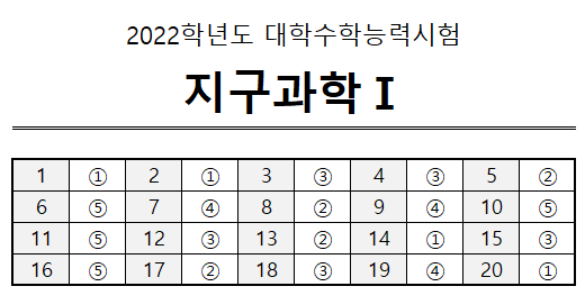지구과학1 정답지.PNG