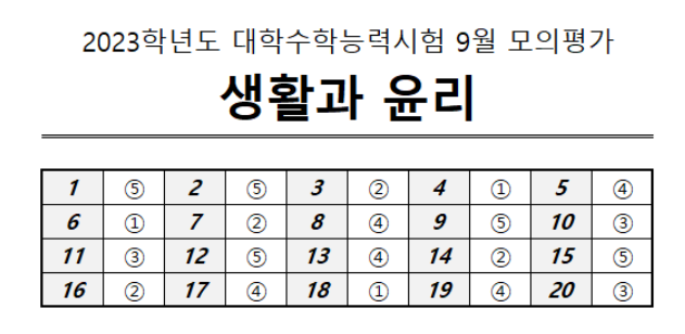 생윤 정답지.PNG